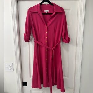 Shelby & Palmer Fuchsia Dress with Gold Accents